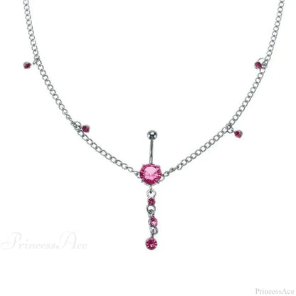 Shiny Metal Chain Dark Belly Ring