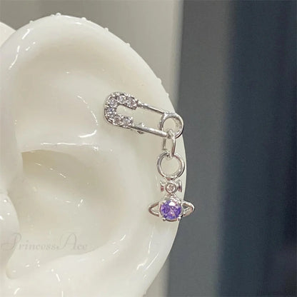 Shiny Saturn 316L Stainless Steel Stud Earring