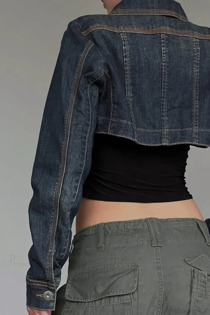 Short Denim Retro Washed Sexy Lazy Shirt Coat