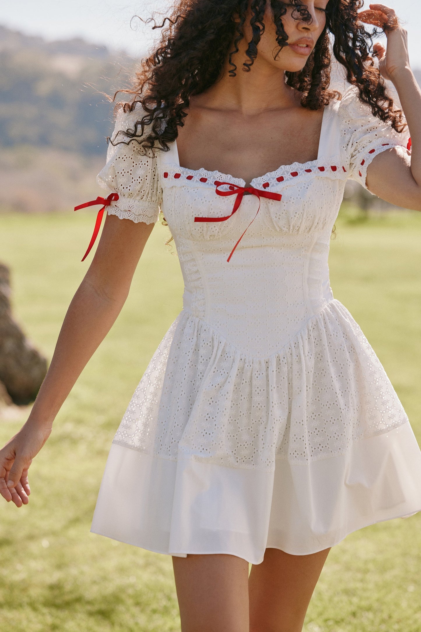 White - Sweet Lace Fairy Dress with Princess Sleeves