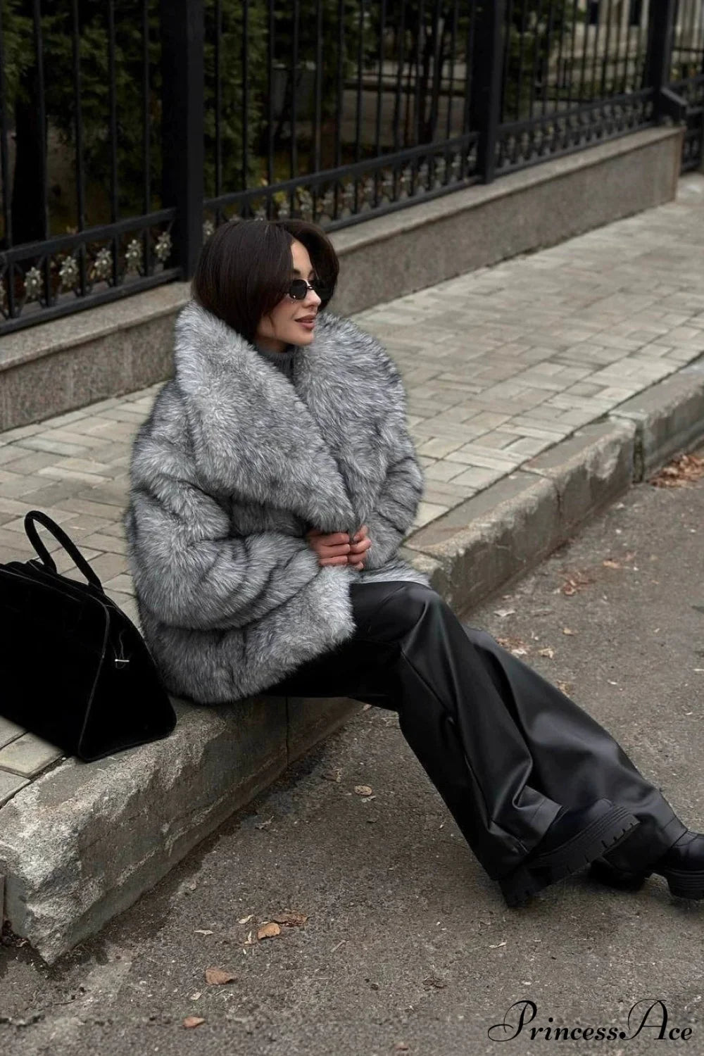 Silver Fox Faux Fur Short Lazy Coat