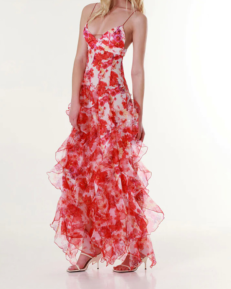 Printed Ruffle Dress