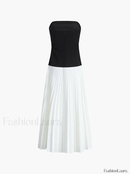 Sleeveless Pleated Long Dress