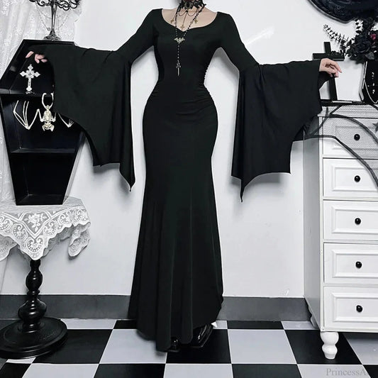 Slender Gothic Autumn Everyday Comfort Long Dress