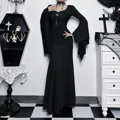 Slim Gothic Fall Daily Comfort Maxi Dress
