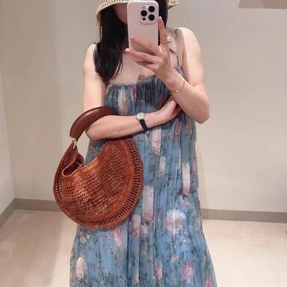 Bianca Crescent Woven Bag