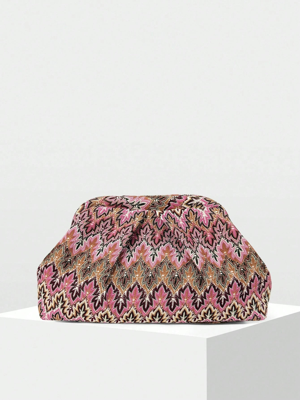 Bianca Jacquard Pleated Clutch