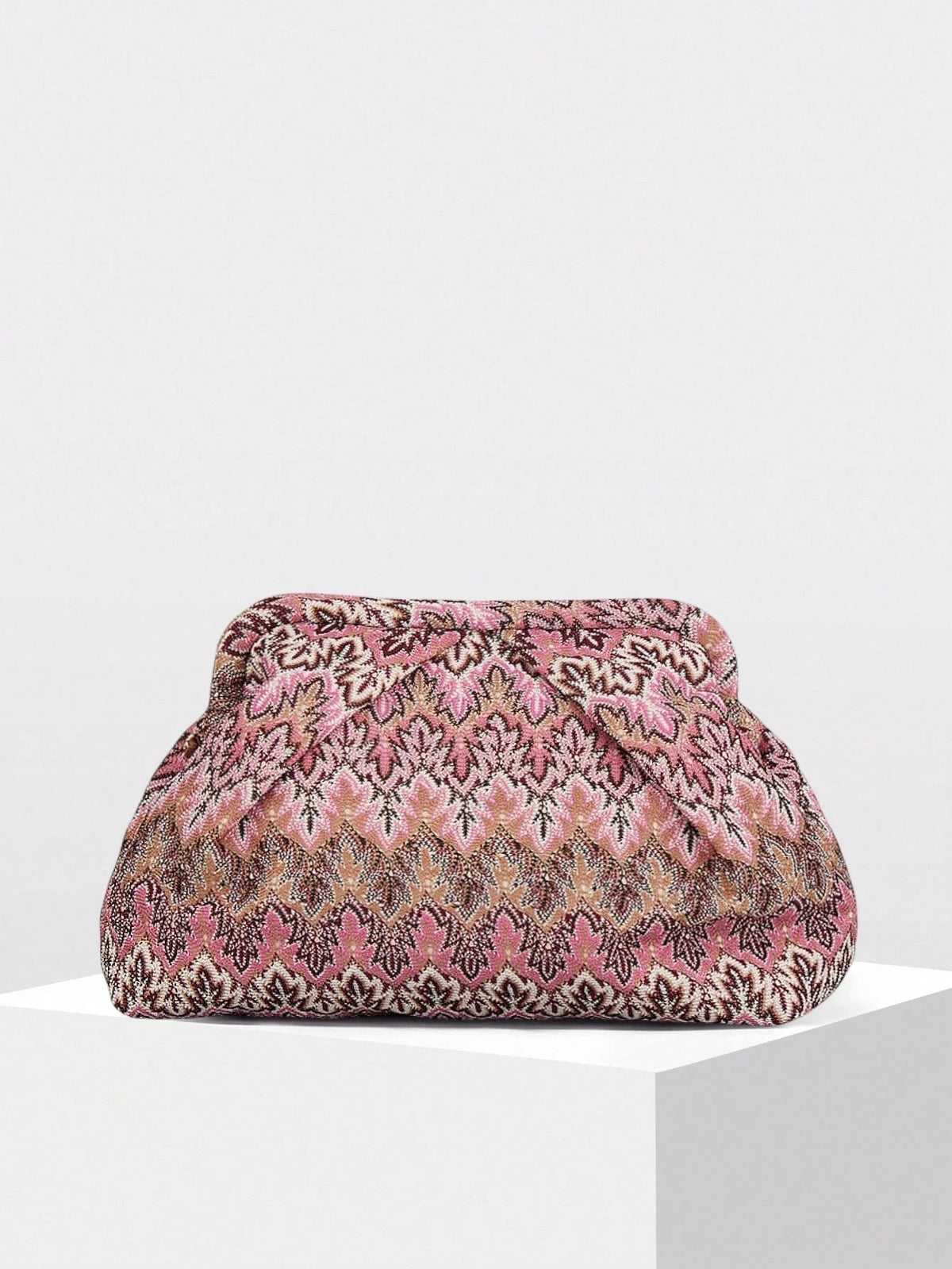 Bianca Jacquard Pleated Clutch