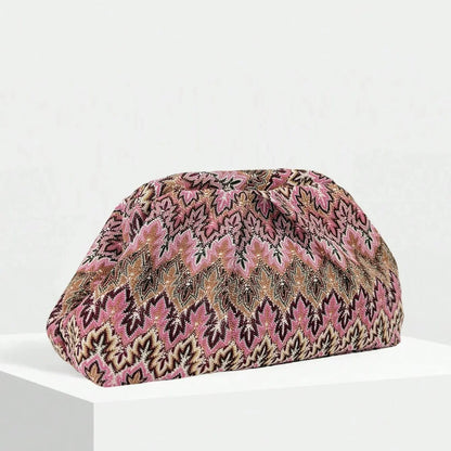 Bianca Jacquard Pleated Clutch