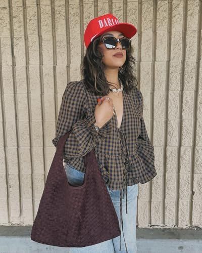 Linda Woven Faux Suede Tote Bag