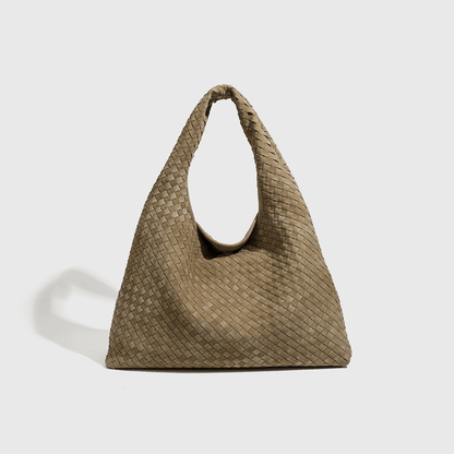Linda Woven Faux Suede Tote Bag