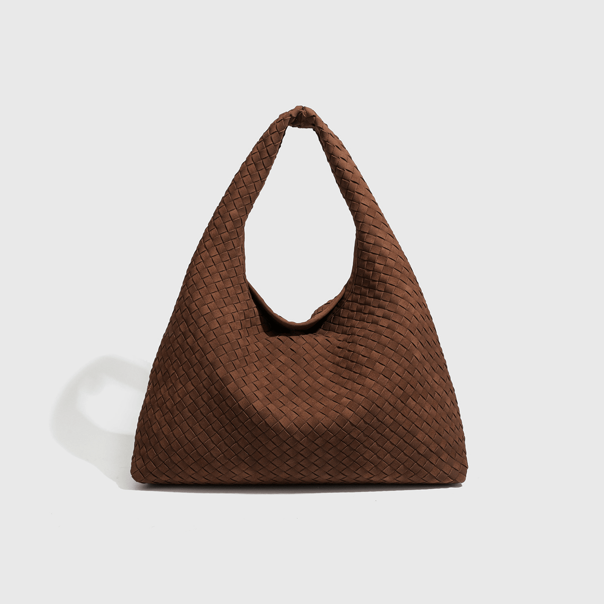 Linda Woven Faux Suede Tote Bag
