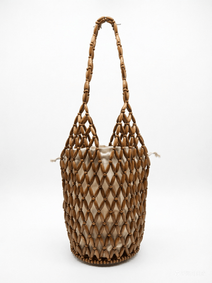 Margot Woven Beaded Tote Bag