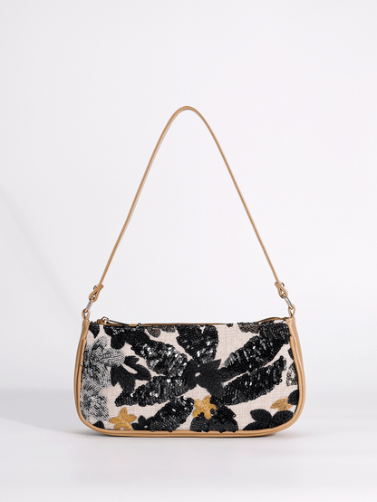Marina Embroidered Sequin Shoulder Bag