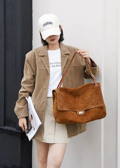 Ruth Matte Suede Crossbody Tote