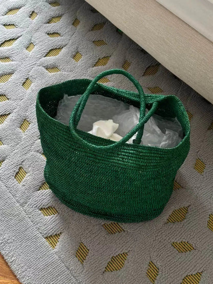 Sophia Handwoven Rattan Tote