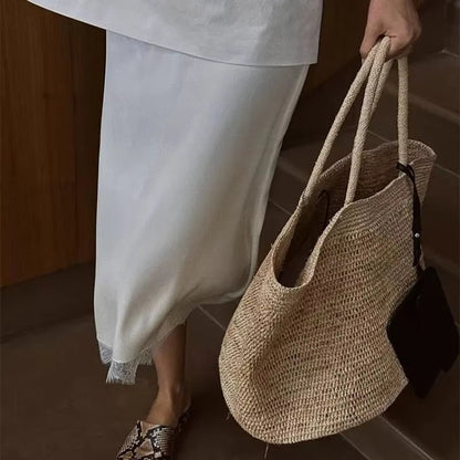 Sophia Handwoven Rattan Tote
