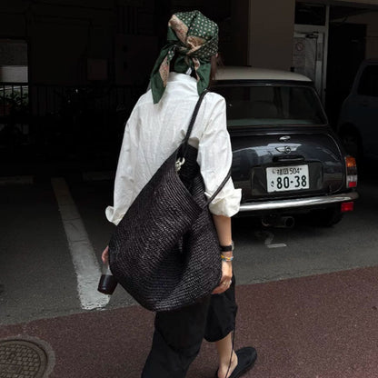 Sophia Handwoven Rattan Tote