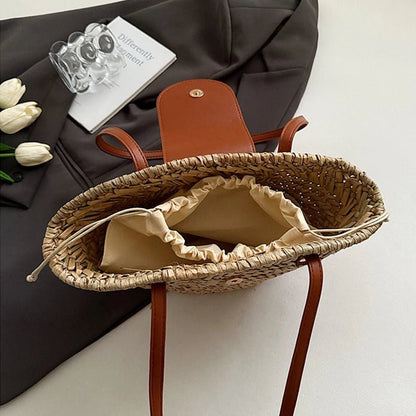 Aisea Woven Rattan Shoulder Bag