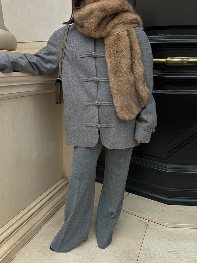 Gloria Double-Faced Knot Mandarin Jacket