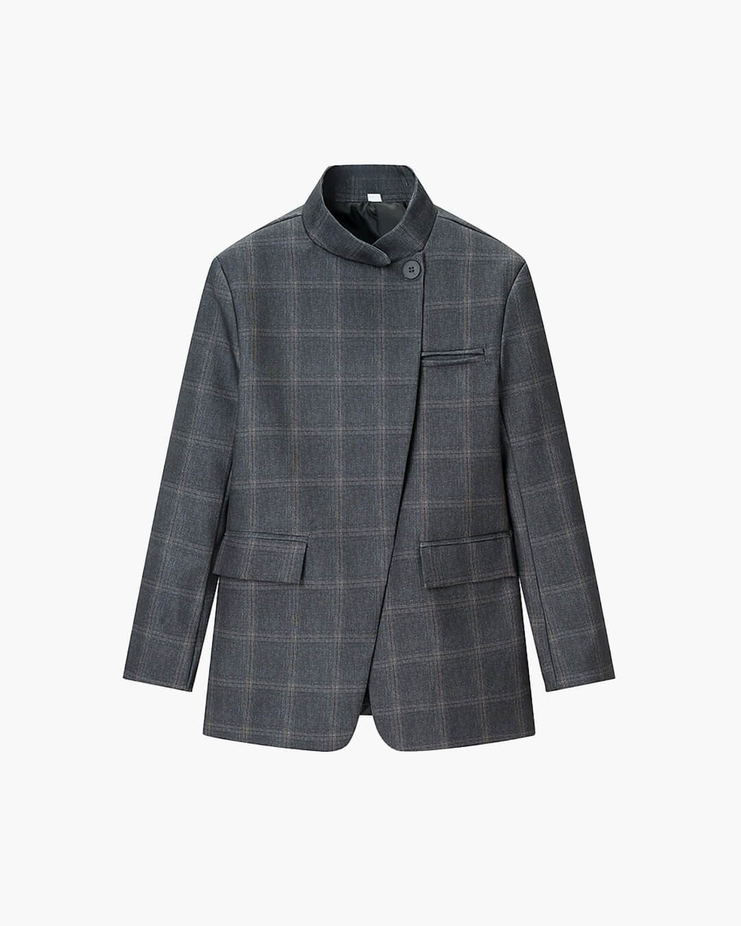 Katie Plaid Stand Collar Blazer