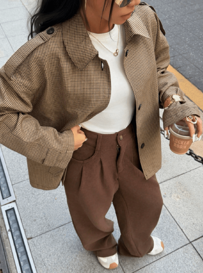 Teresa Houndstooth Plaid Blazer