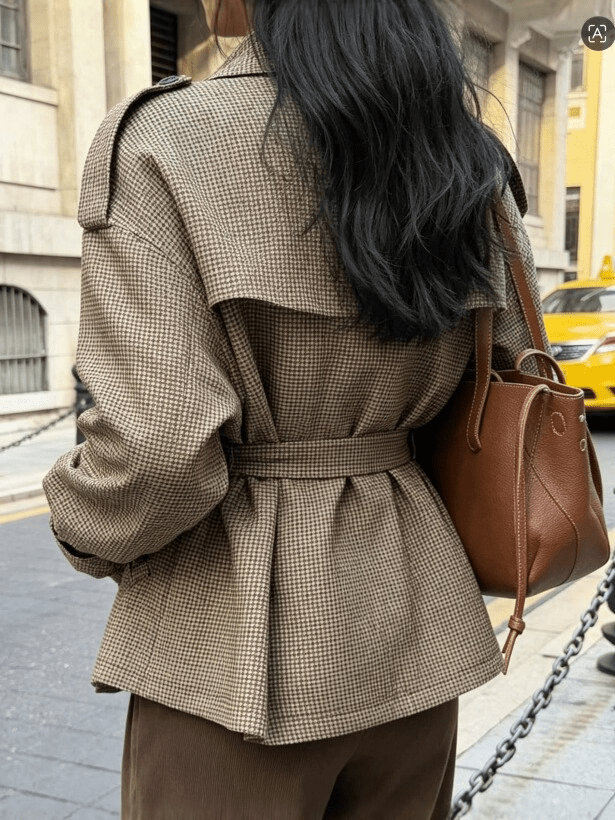 Teresa Houndstooth Plaid Blazer