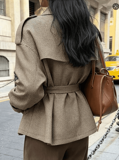Teresa Houndstooth Plaid Blazer