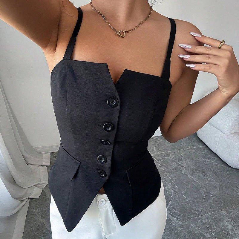 Bridget Tailored Sleeveless Blouse Top