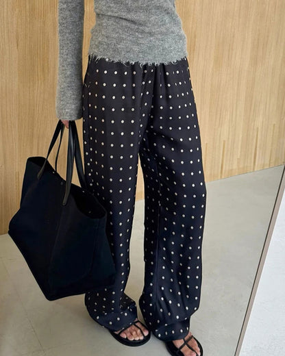 Adela Polka Dot Satin Pants