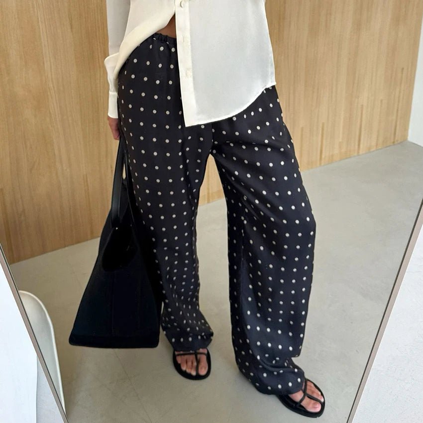 Adela Polka Dot Satin Pants