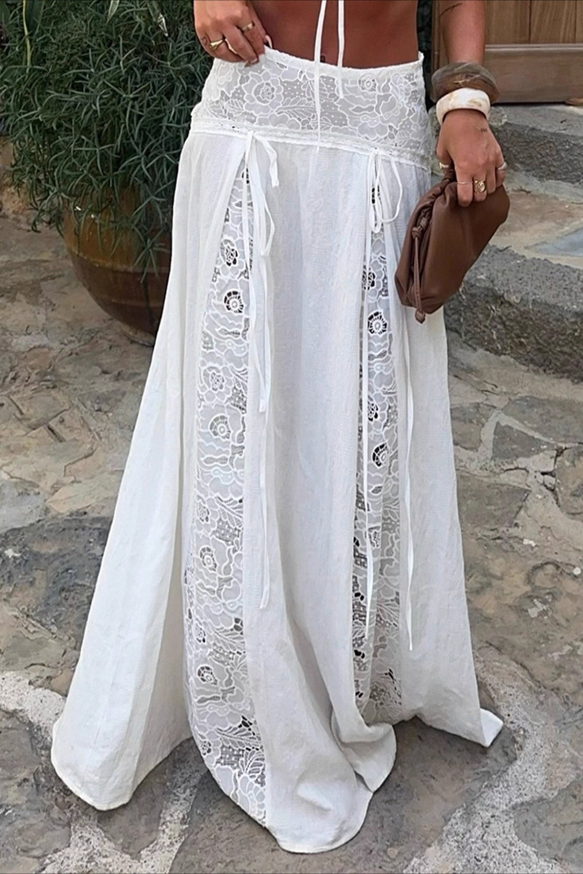 Quinn Low Waist Lace Maxi Skirt