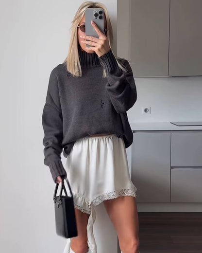 Susan Satin Asymmetrical Midi Skirt