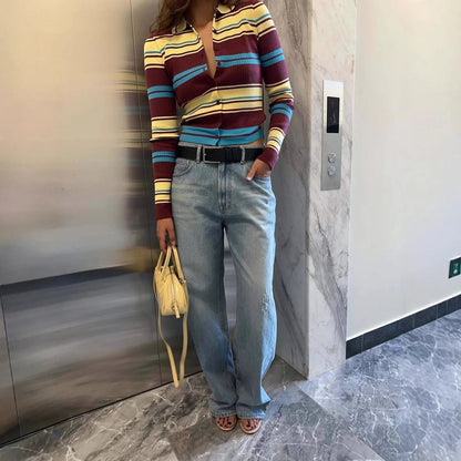 Hope Striped Knit Cardigan