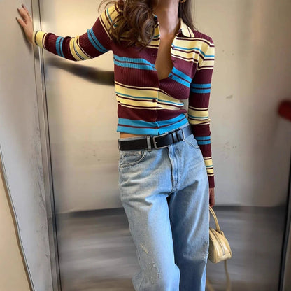 Hope Striped Knit Cardigan
