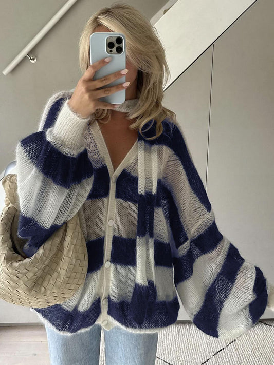 Christel Loose Striped Cardigan