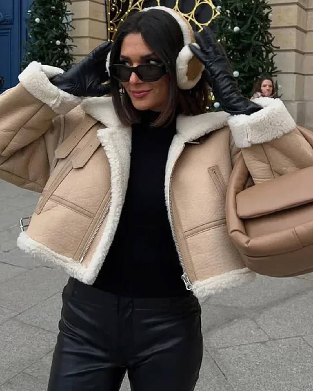 Cindy Suede Faux Fur Jacket