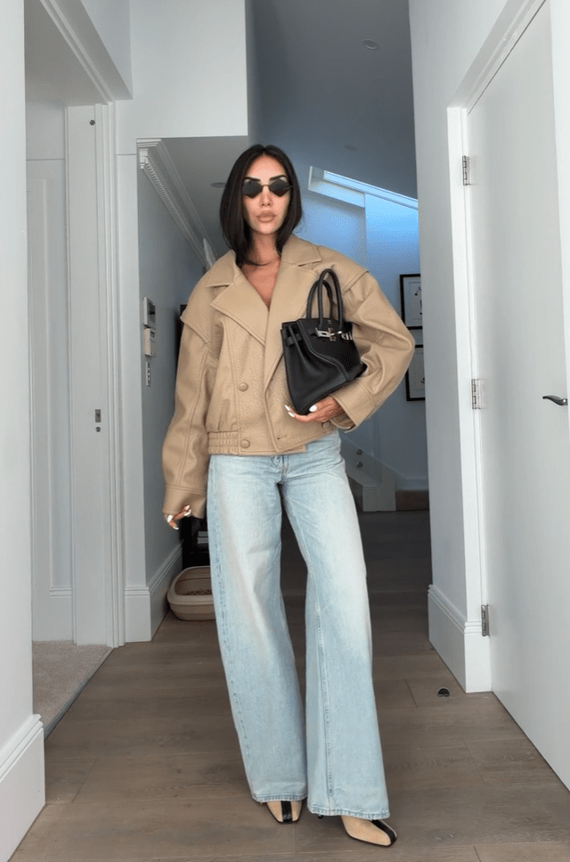 Audrey Double Breasted Faux Leather Coat