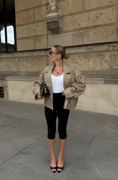 Audrey Double Breasted Faux Leather Coat