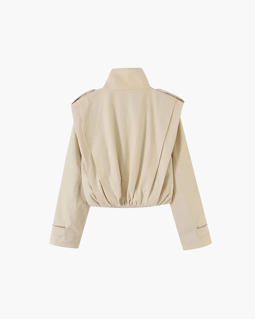 Jane Pleated High Collar Trench Coat