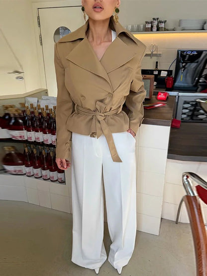 Melissa Lace-Up Cropped Trench Coat