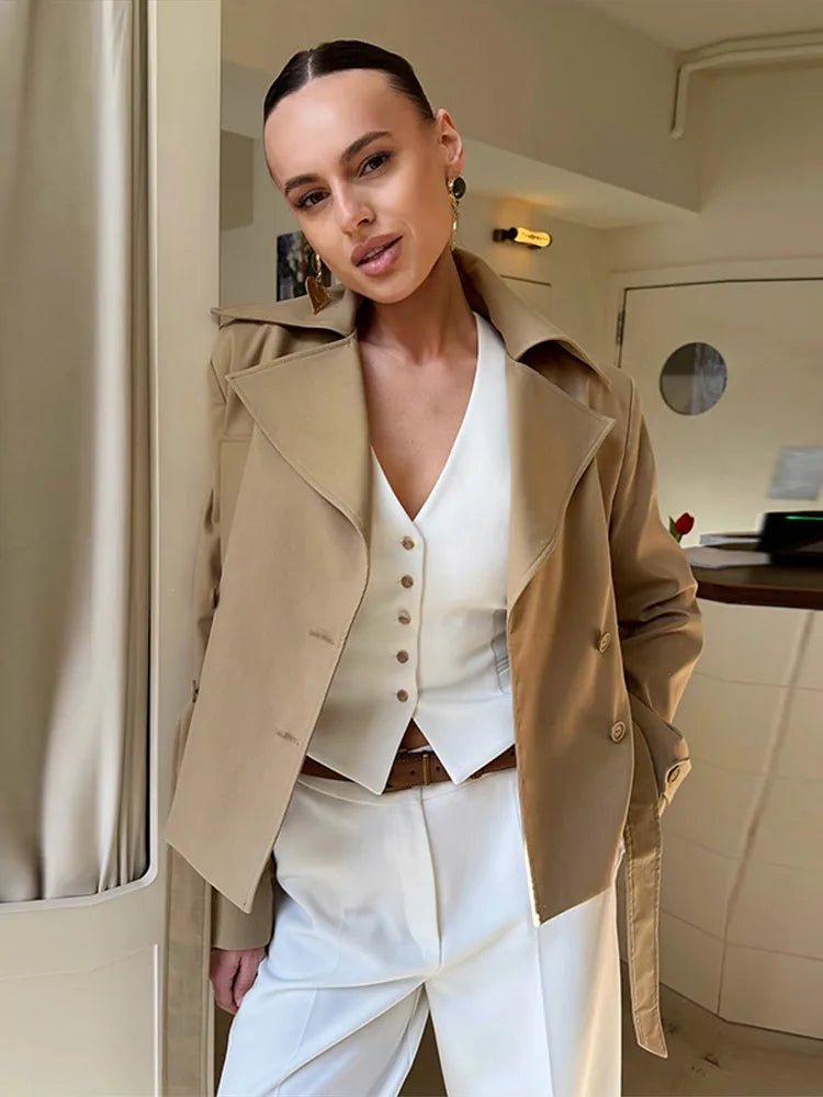 Melissa Lace-Up Cropped Trench Coat