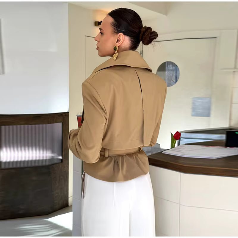 Melissa Lace-Up Cropped Trench Coat