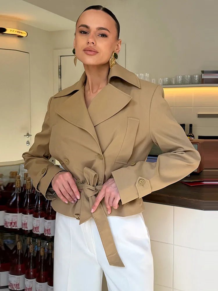 Melissa Lace-Up Cropped Trench Coat
