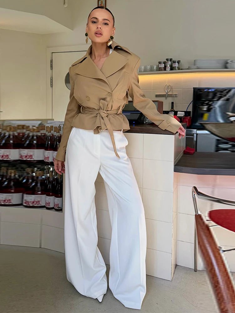 Melissa Lace-Up Cropped Trench Coat