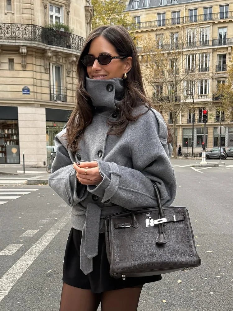 Ruth Double-Breasted Turtleneck Coat
