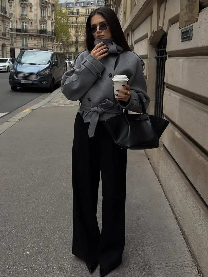Ruth Double-Breasted Turtleneck Coat