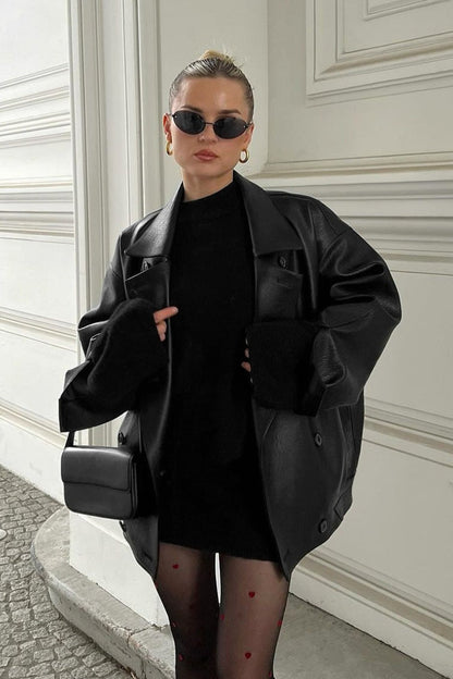Sandra Vintage Relaxed Leather Coat
