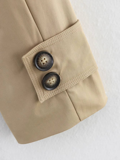 Sarah Beige Double Breasted Trench Coat