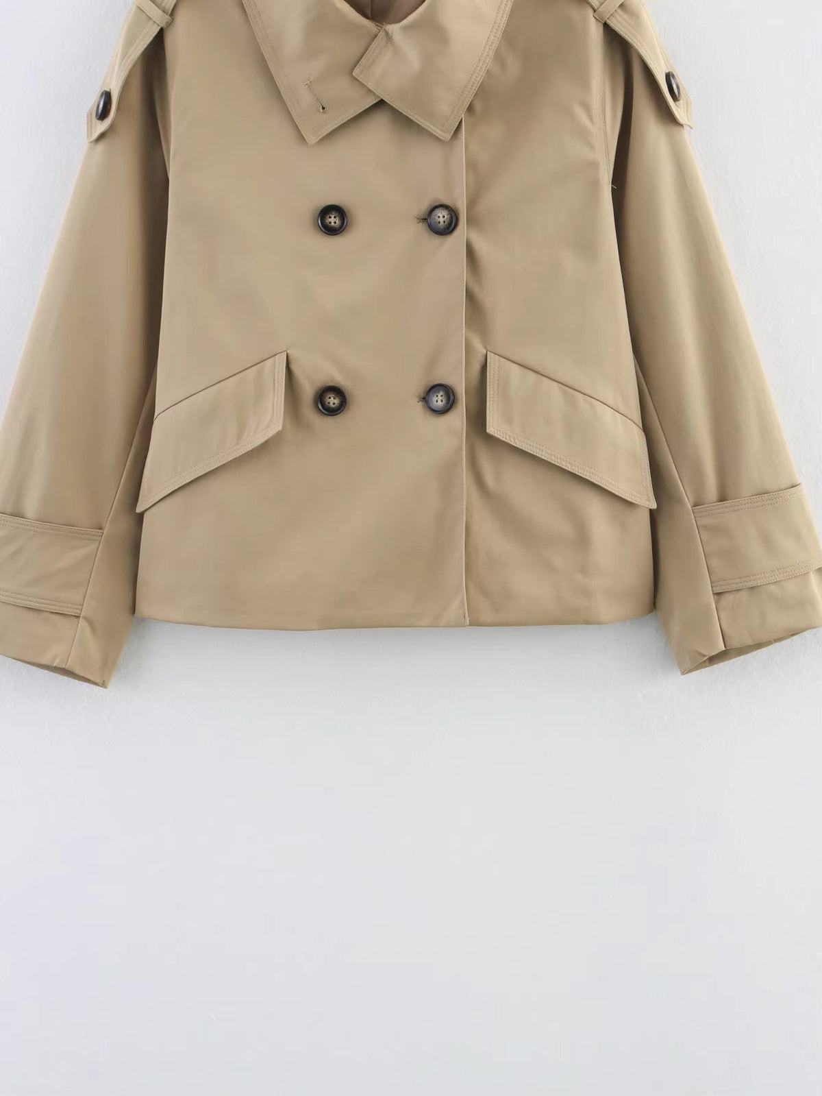 Sarah Beige Double Breasted Trench Coat